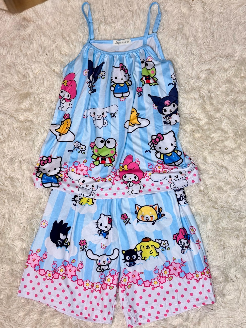 Blue Sanrio Characters Girls Pajama Set